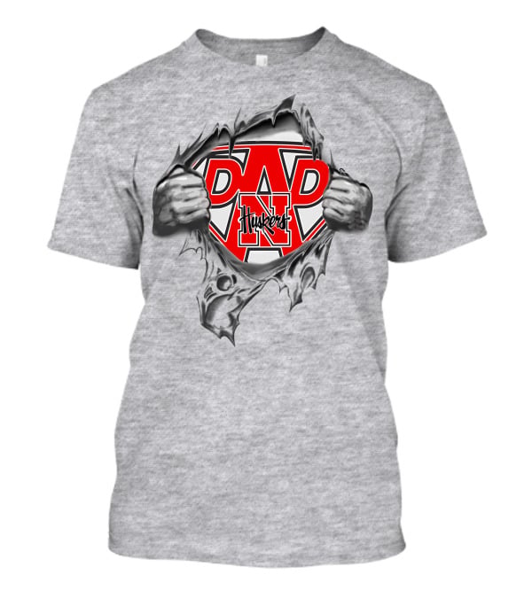Nebraska Huskers Super Dad Hero T-Shirt