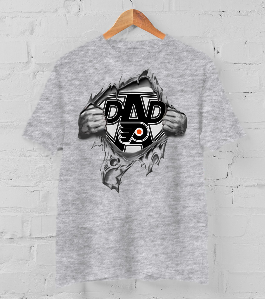 Flyers Dad Philadelphia Hockey Fan Superhero T-Shirt