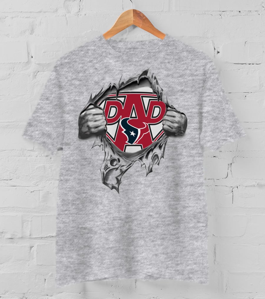 Dad Super Houston Texans Logo Hero T-Shirt