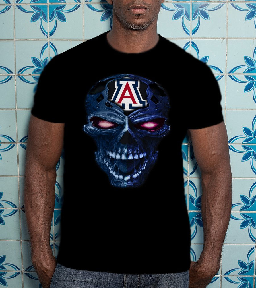 Arizona Wildcats Skull Logo Dark T-Shirt