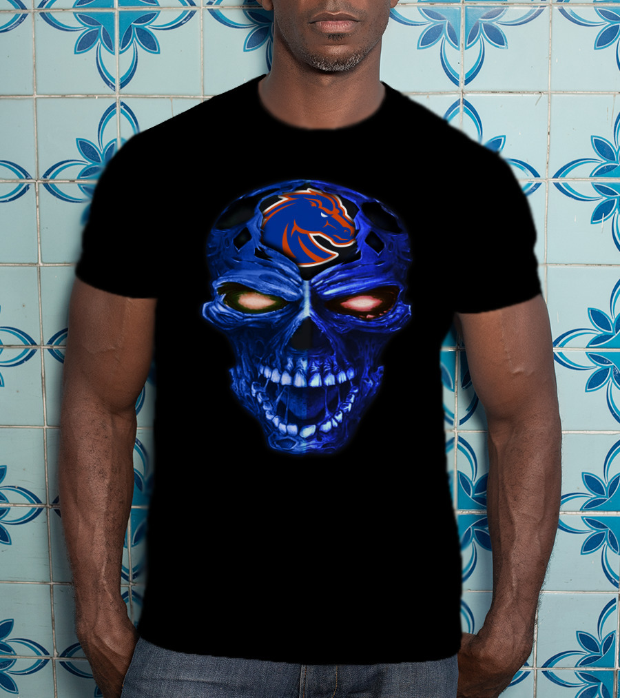 Boise State Broncos Skull T-Shirt