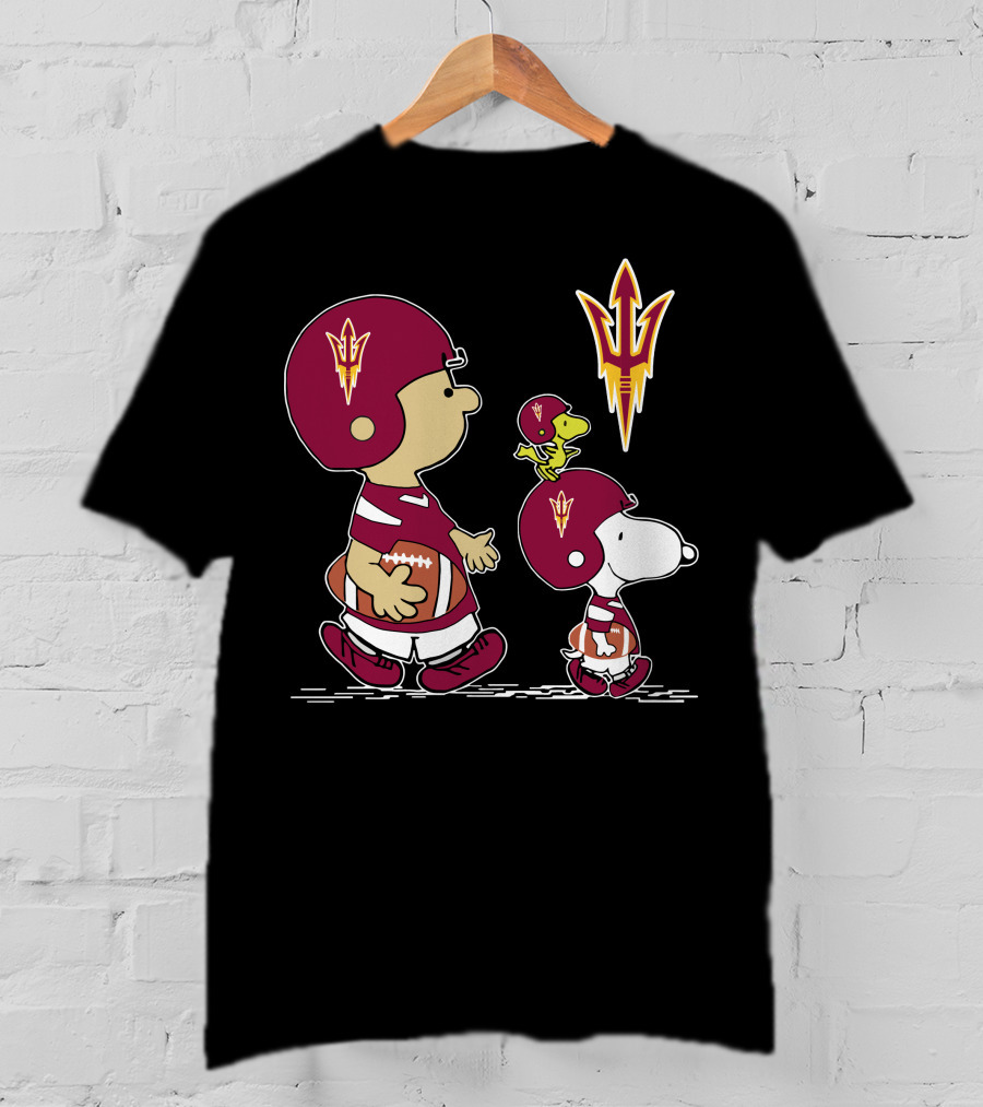 Arizona State Sun Devils Football Charlie Brown And Snoopy T-Shirt