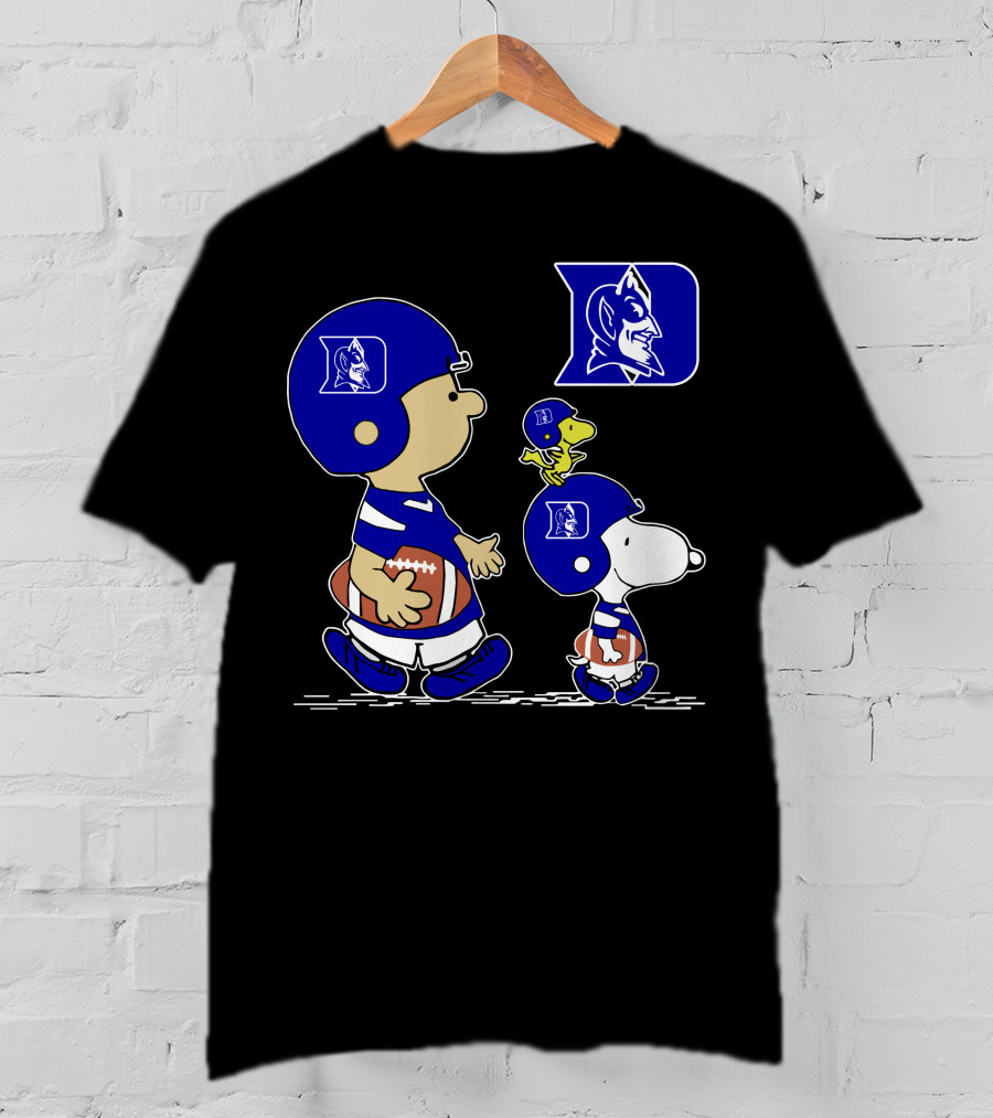 Duke Blue Devils Football Peanuts Characters Team T-Shirt