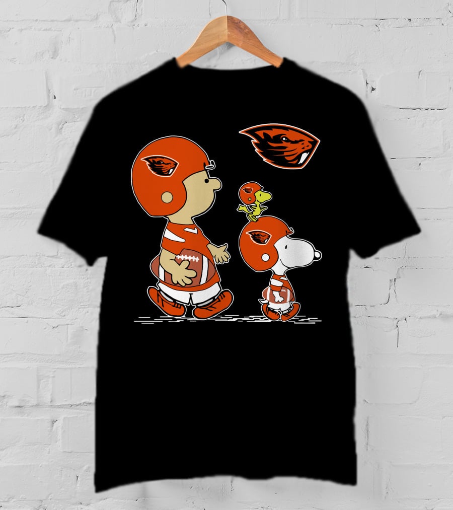 Snoopy And Oregon State Beavers Football Peanuts Characters T-Shirt