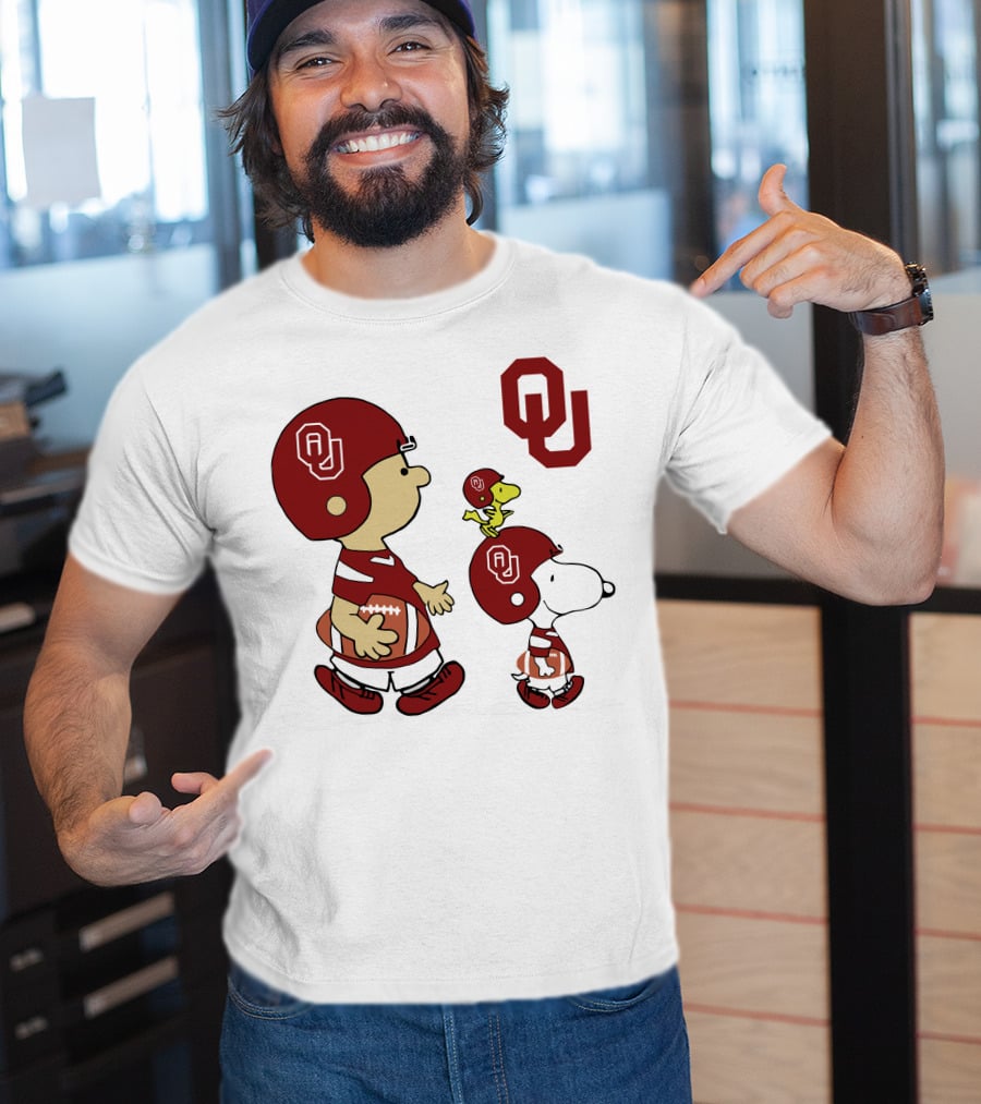 OU Sooners Football Characters With Helmets And Football T-Shirt
