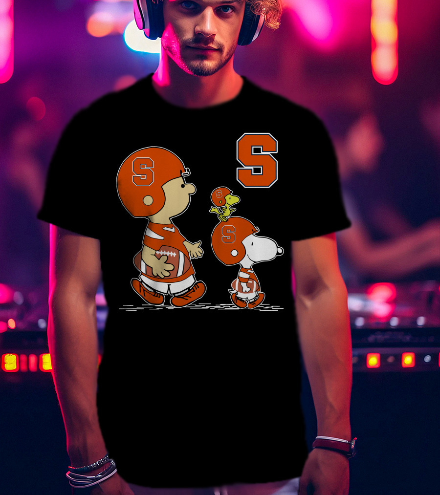 Syracuse Orange Charlie Brown And Snoopy Football T-Shirt