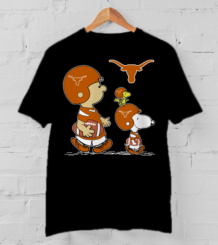 Texas Longhorns Football Peanuts Characters Helmet T-Shirt