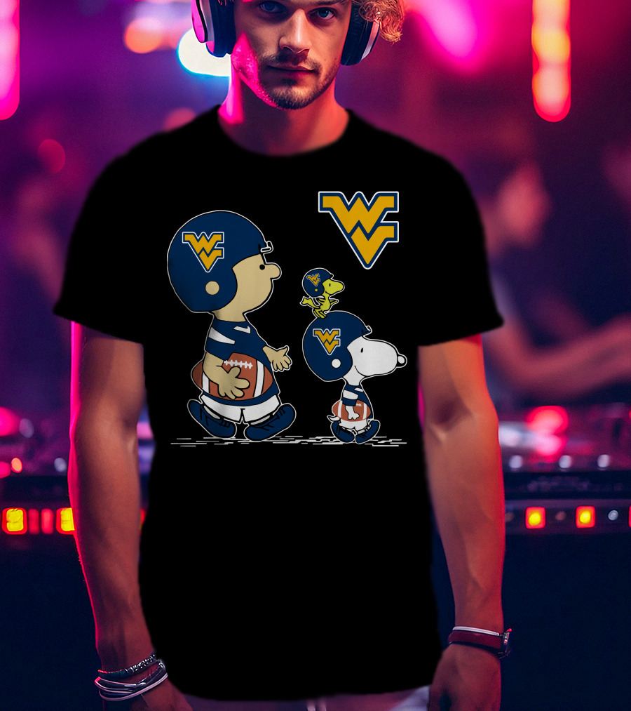 West Virginia Mountaineers Peanuts Football Characters T-Shirt