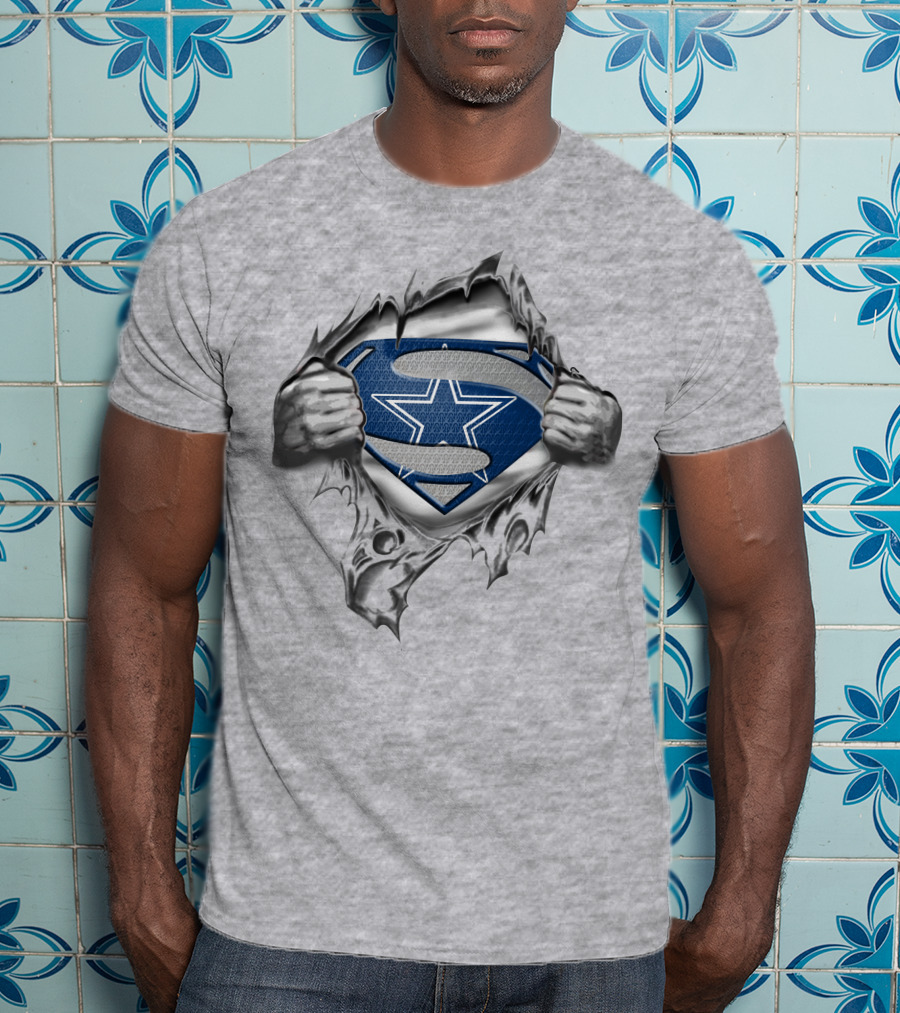 Dallas Cowboys Superman Logo Rip T-Shirt