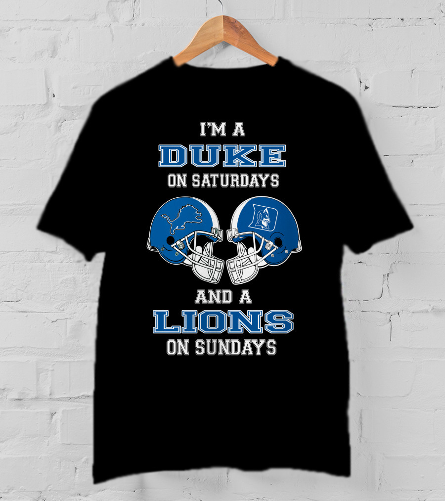 Duke Saturdays Lions Sundays Football Helmets T-Shirt
