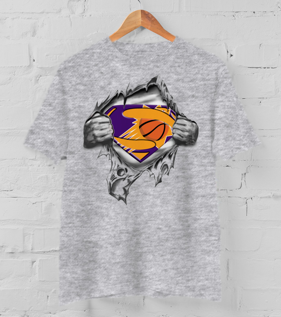 Phoenix Suns Superman Basketball Logo Rip T-Shirt