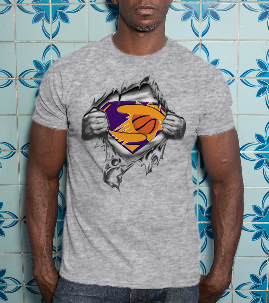 Phoenix Suns Superman Basketball Logo Rip T-Shirt