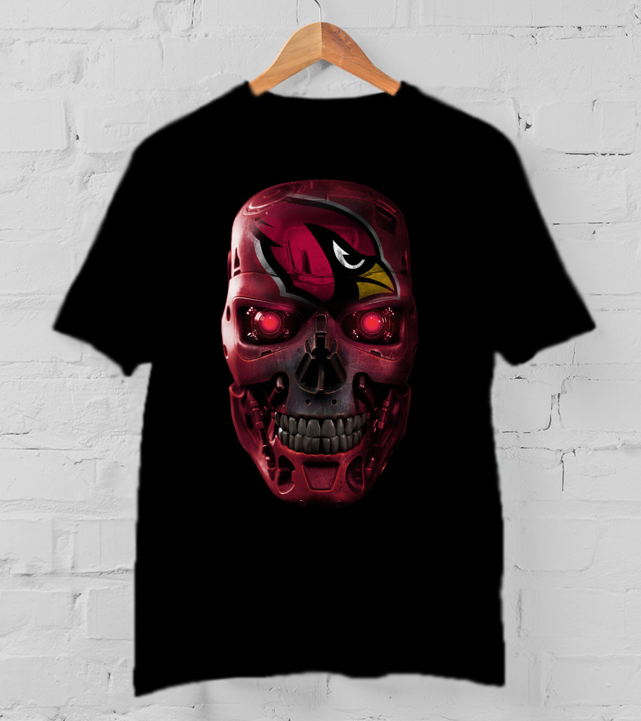 Skull Robot Arizona Cardinals Red T-Shirt