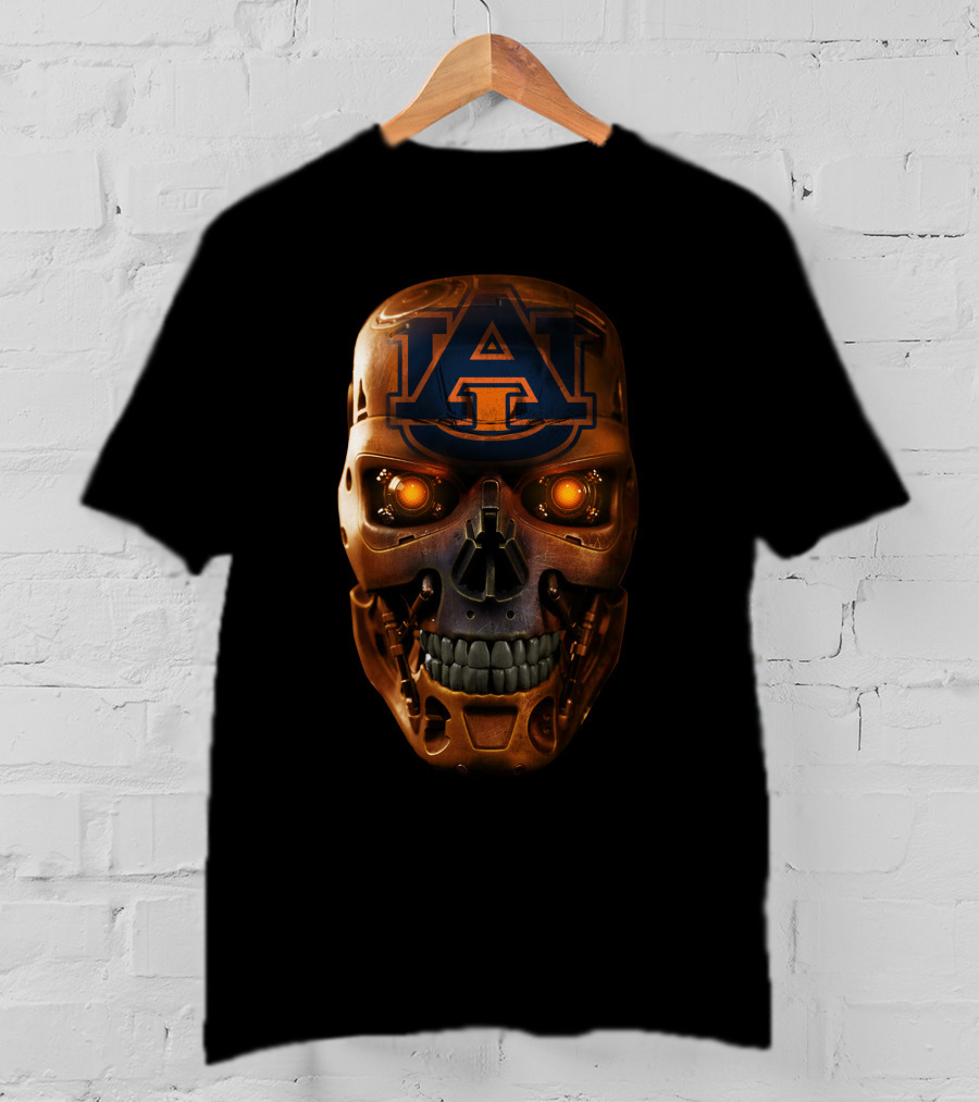 Auburn Tigers Terminator Skull T-Shirt
