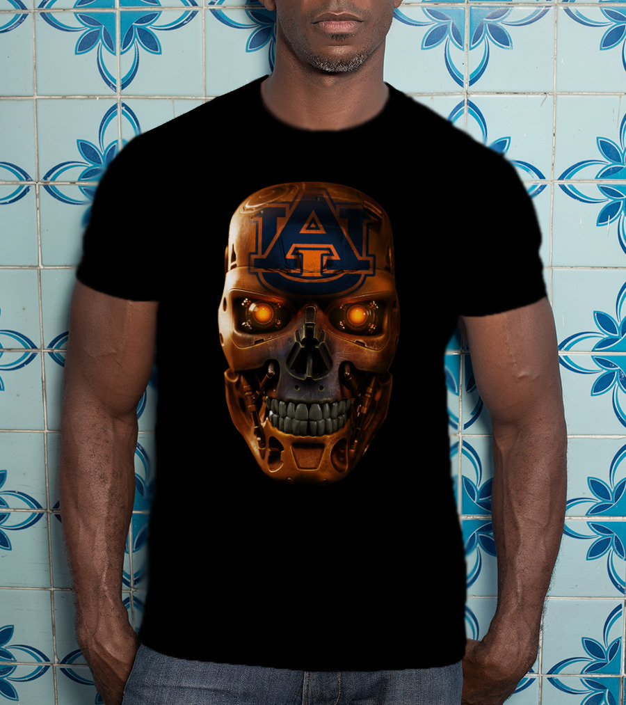 Auburn Tigers Terminator Skull T-Shirt