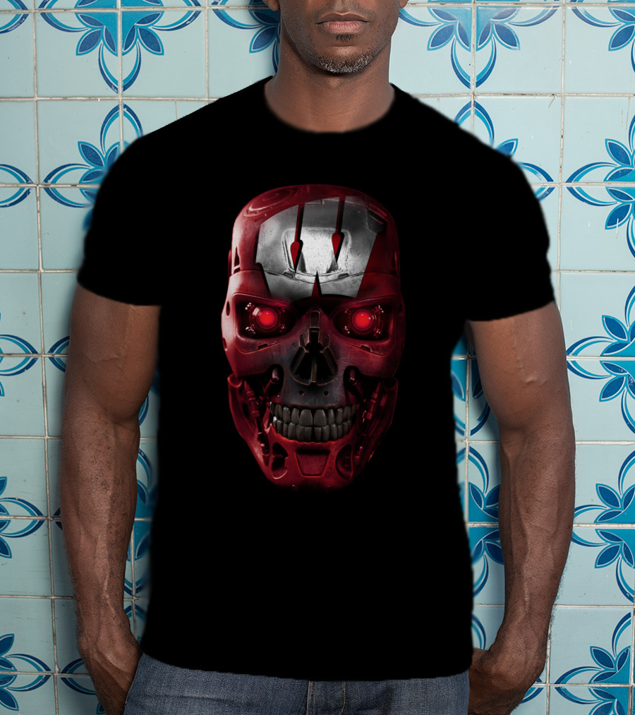 Skull Badgers Iron Man Terminator Crossover Helmet T-Shirt