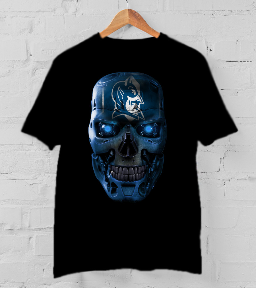 Blue Devils Skull Robot Face T-Shirt