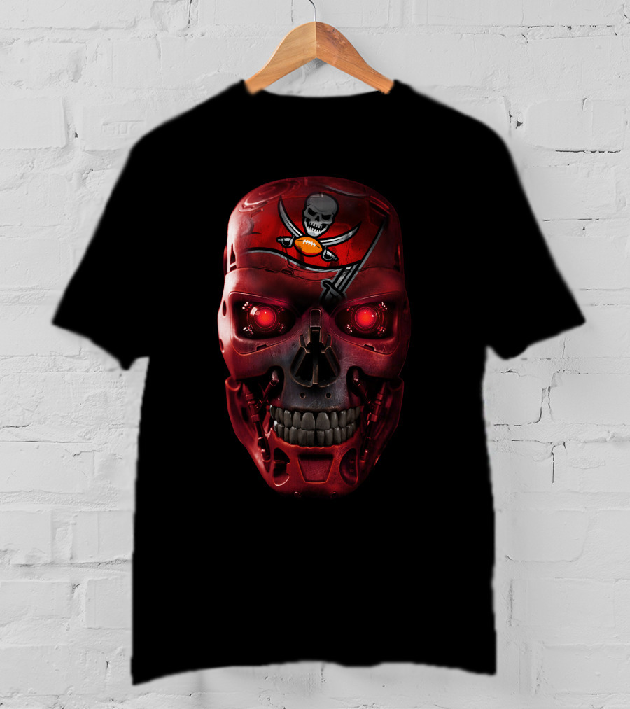 Skull Buccaneers Pirate Flag Terminator Crossover T-Shirt