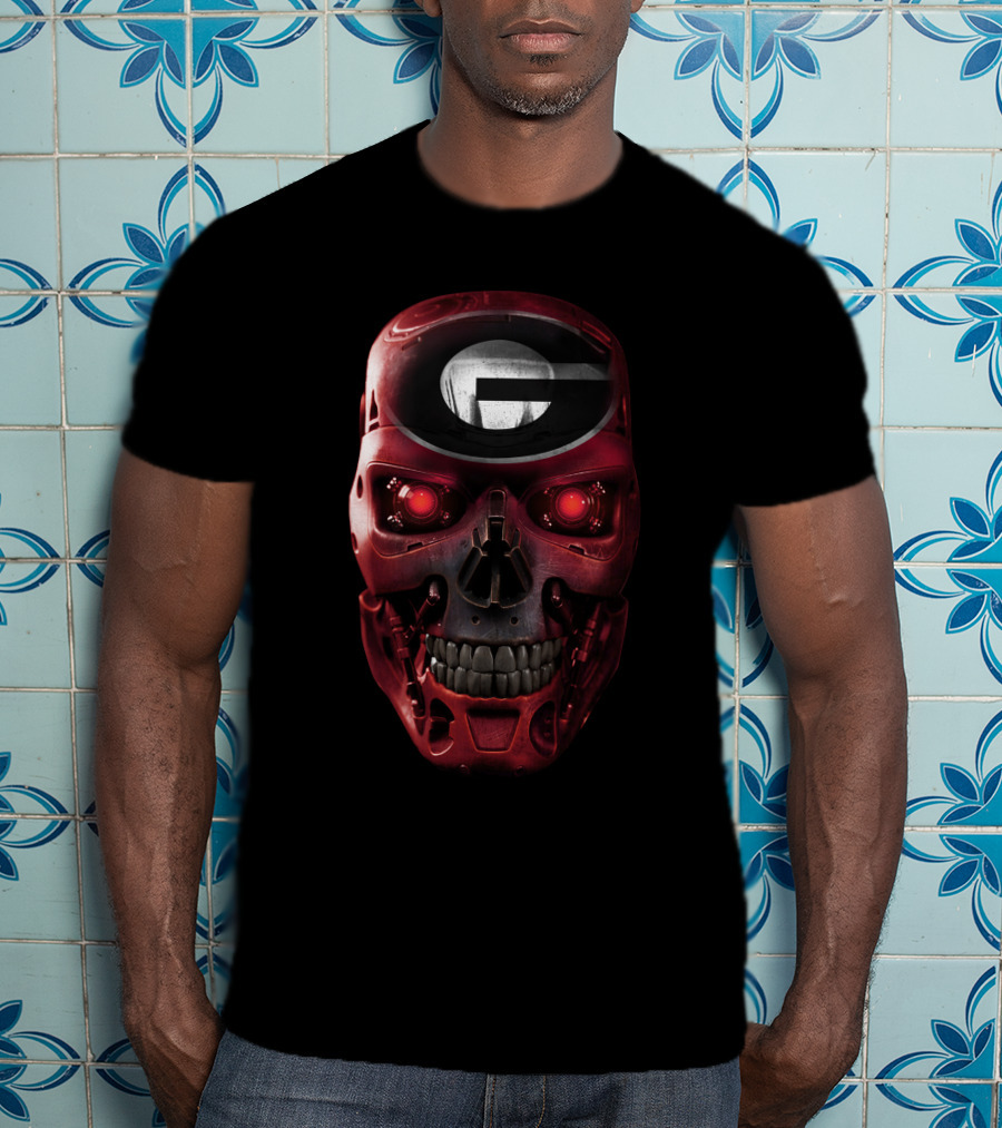 Georgia Bulldogs Skull Terminator T-Shirt