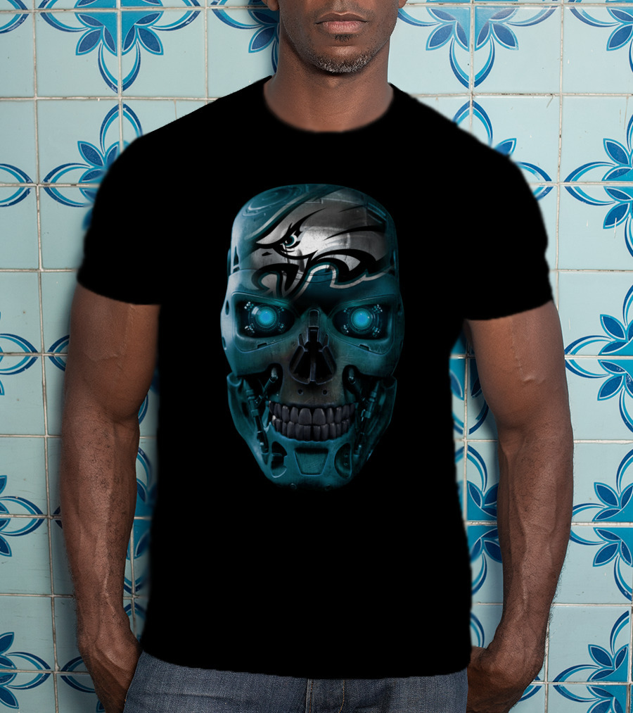 Skull Eagles Cyborg Metallic Glow T-Shirt