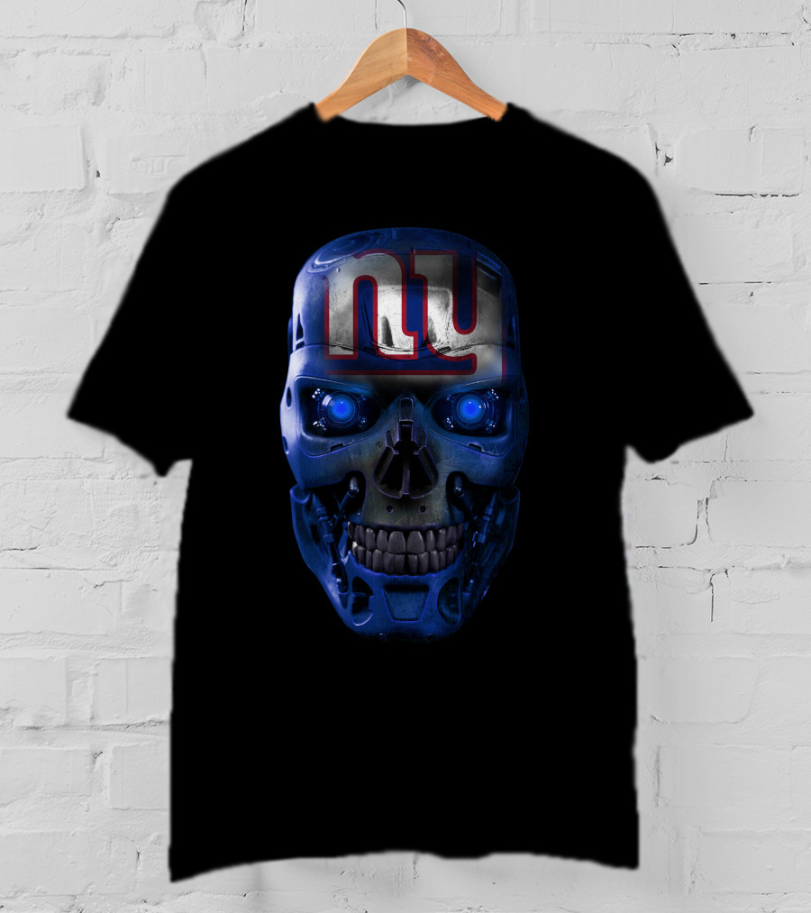 NY Giants Blue Skull Face T-Shirt