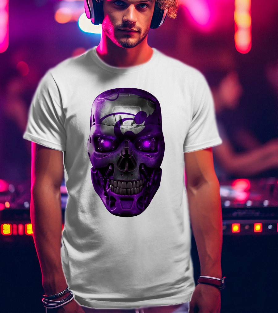 Kansas State Wildcats Purple Skull T-Shirt