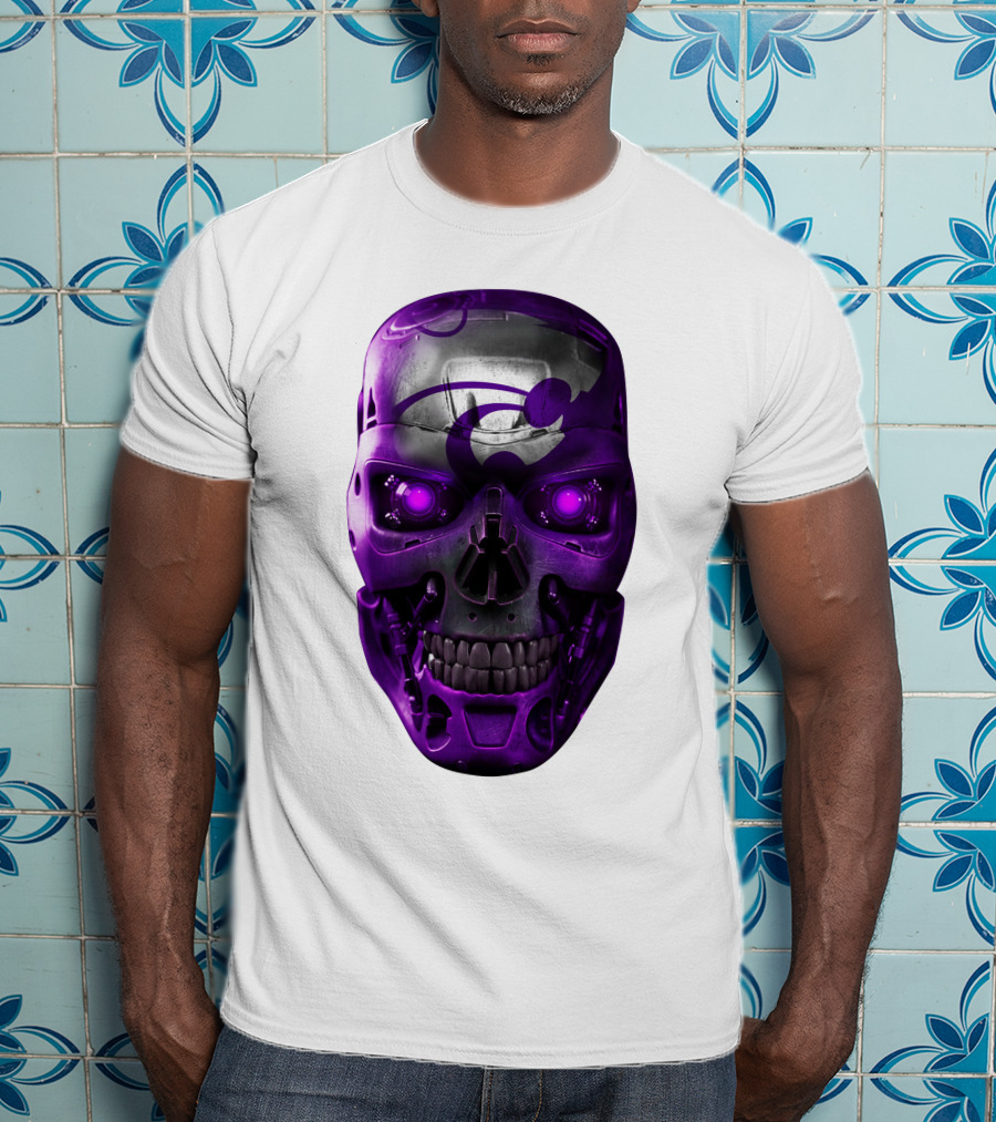 Kansas State Wildcats Purple Skull T-Shirt