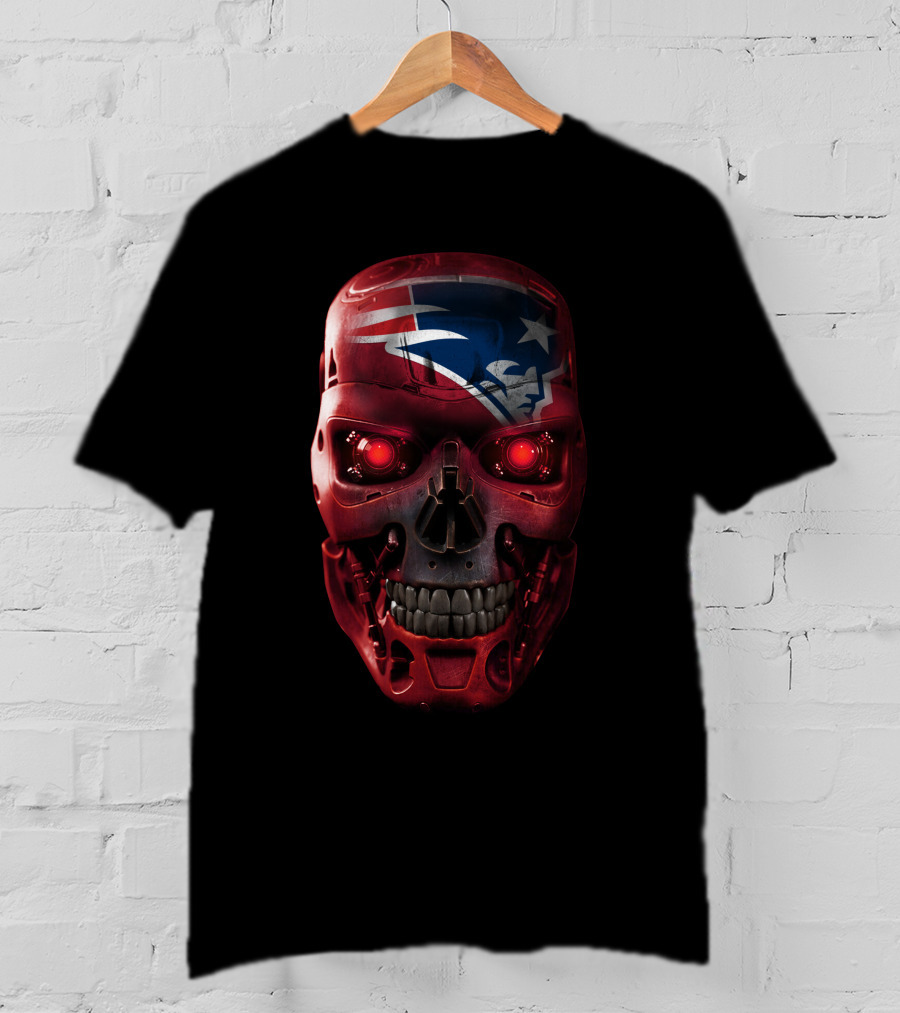 Skull Patriots Terminator Style Red Eyes T-Shirt