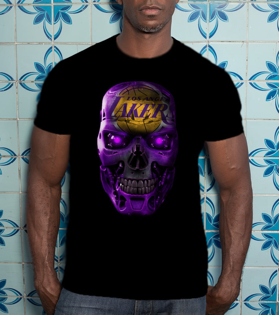 Los Angeles Lakers Purple Skull T-Shirt