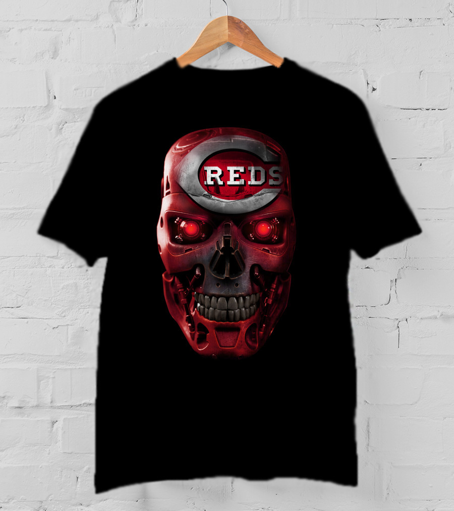 Cincinnati Reds Terminator Skull T-Shirt