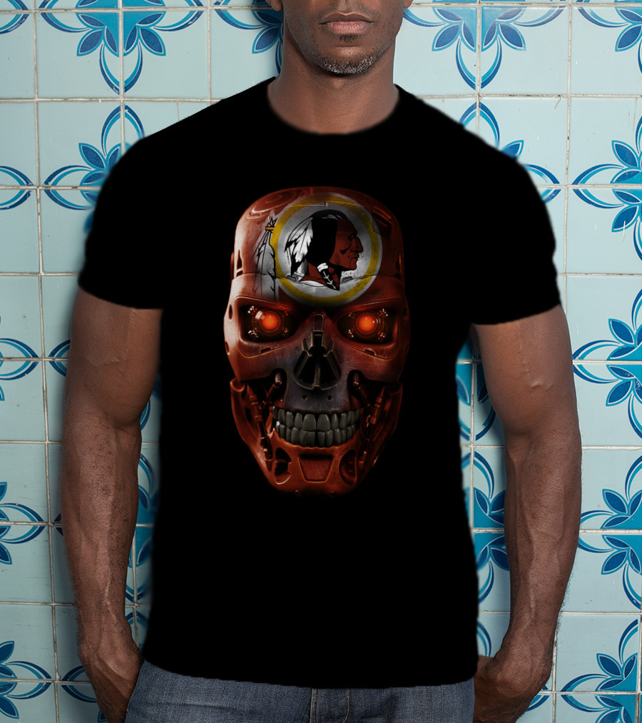 Skull Redskins Terminator Head T-Shirt