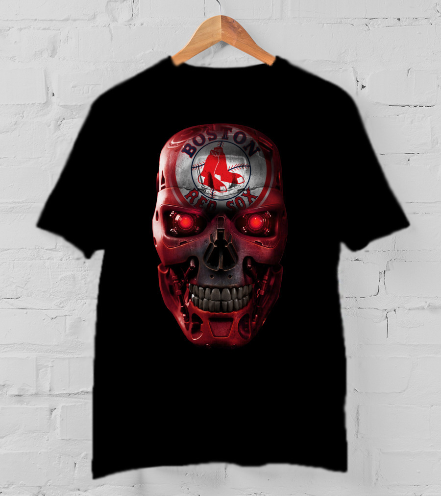 Boston Red Sox Skull Terminator T-Shirt