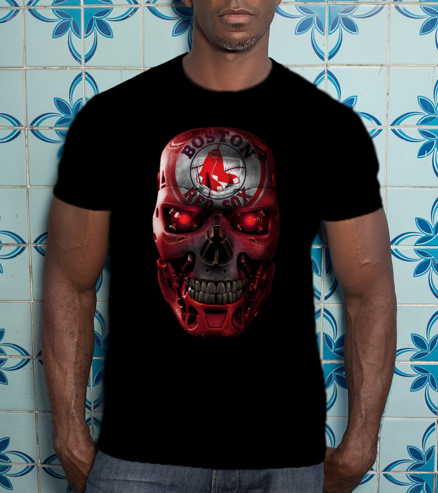 Boston Red Sox Skull Terminator T-Shirt