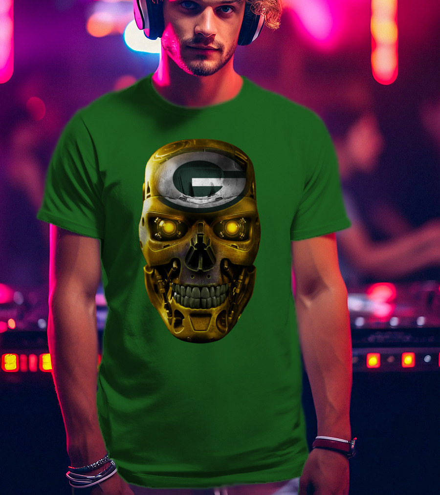 Skull Packers With Green Bay Faceplate T-Shirt