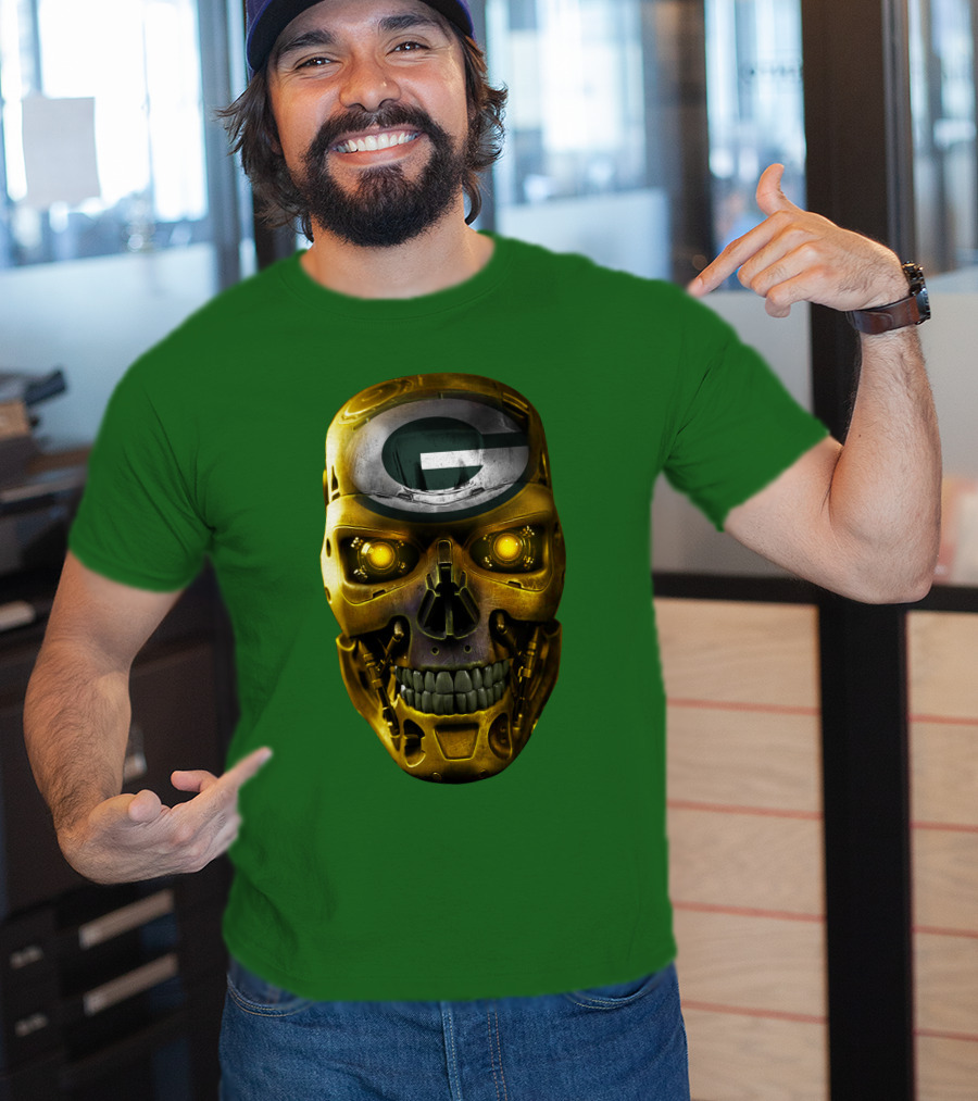 Skull Packers With Green Bay Faceplate T-Shirt