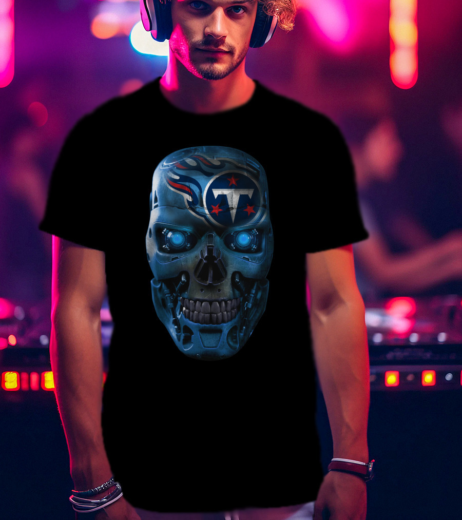 Skull Titans Terminator NFL Crossover T-Shirt