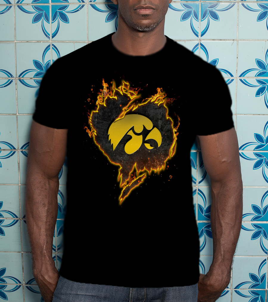 Love Hawkeyes Flaming T-Shirt