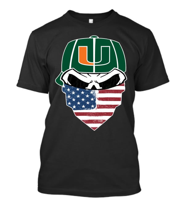 Hurricanes Skulls U American Flag Bandana T-Shirt