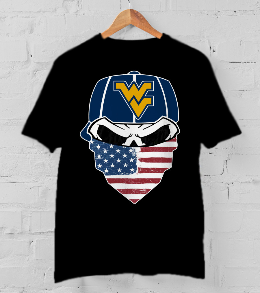 Mountaineers Skuls American Flag Bandana WV T-Shirt