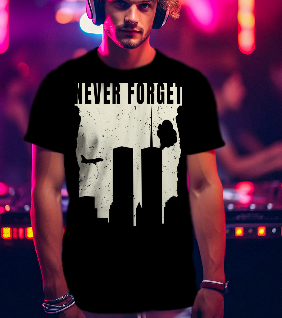 Never Forget 11Th Attacks Twin Towers Memorial T-Shirt