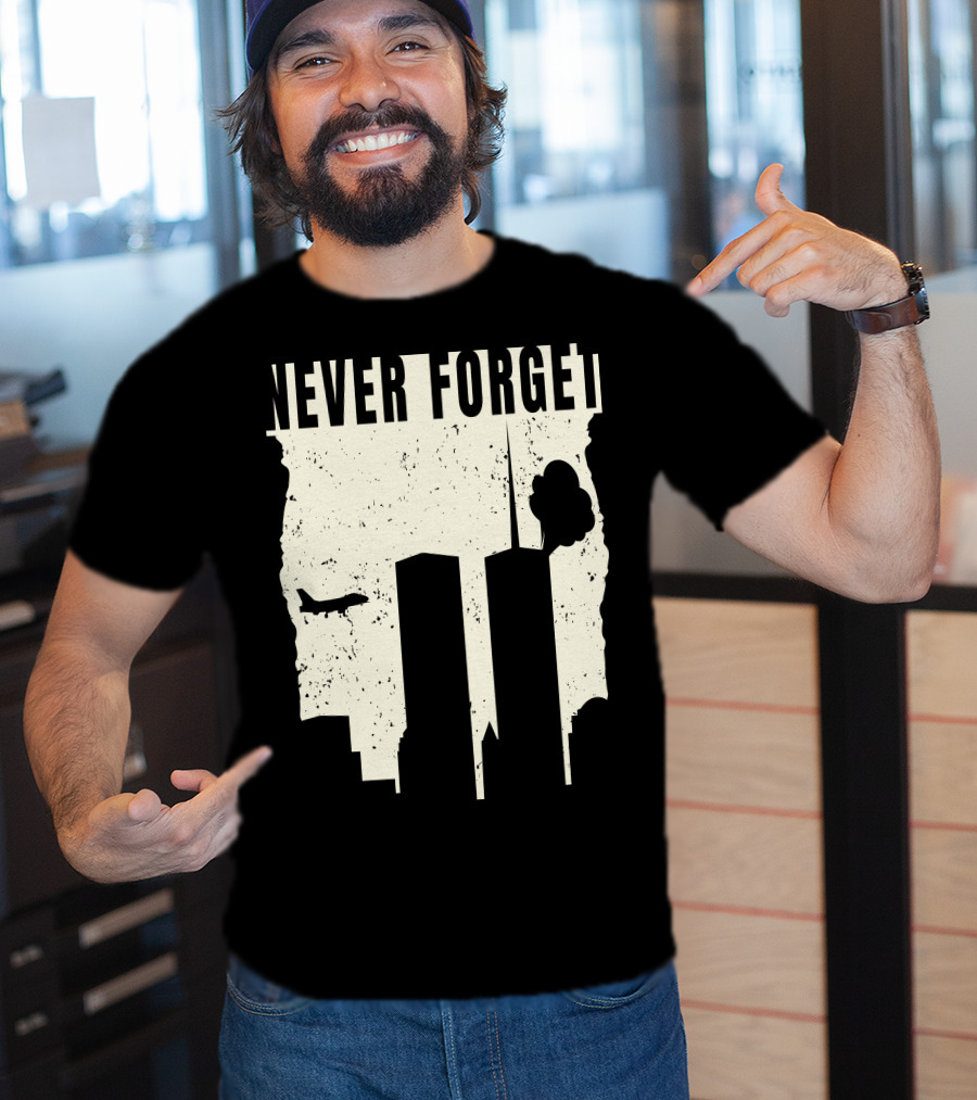 Never Forget 11Th Attacks Twin Towers Memorial T-Shirt