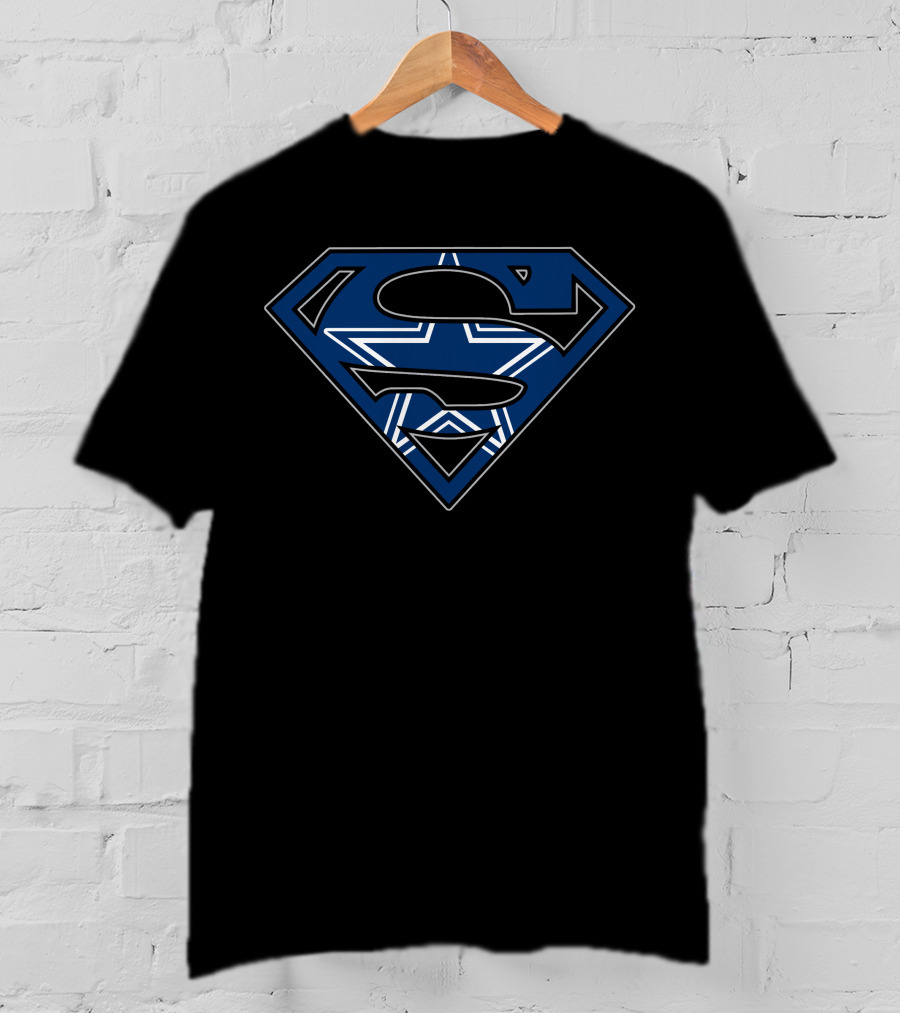 Superman Dallas Cowboys Logo Symbol Team Spirit Fusion T-Shirt