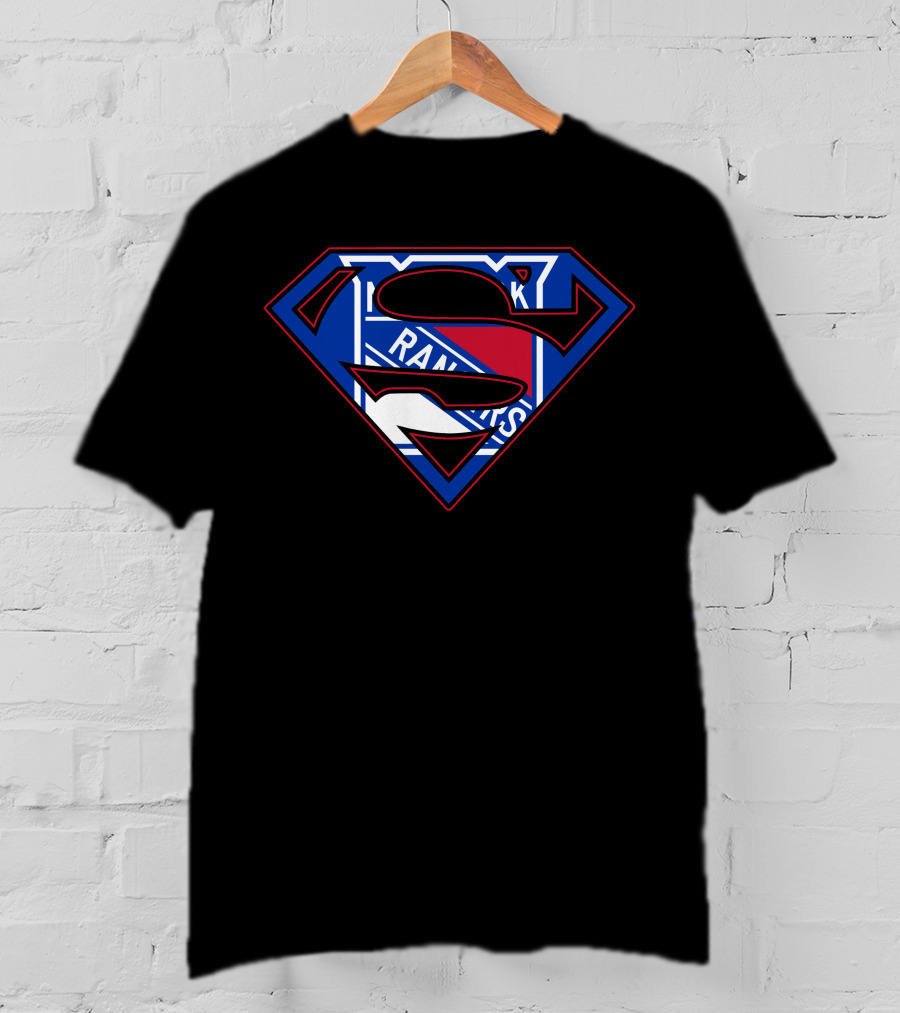 Super Man Rangers Nhl Team Logo Fusion T-Shirt