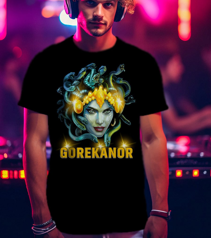 Gorekanor Medusa Snakes Mythical Crown Glamour T-Shirt