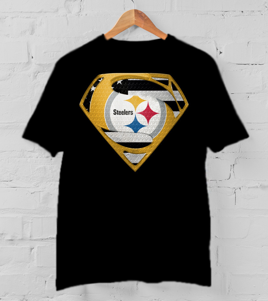 Steelers Superman Logo Shield Emblem Steelers Crest T-Shirt