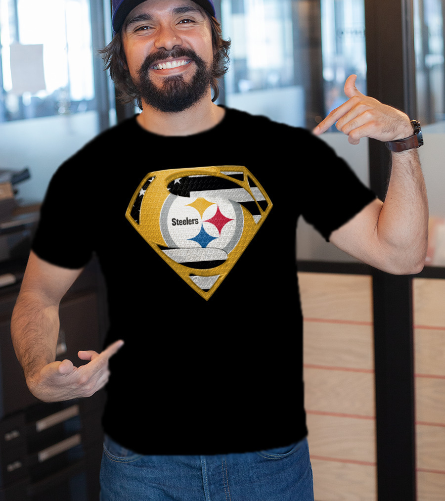 Steelers Superman Logo Shield Emblem Steelers Crest T-Shirt