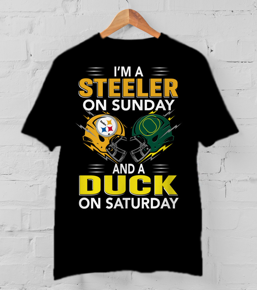 I'm A Steeler On Sunday And A Duck On Saturday Football Helmets T-Shirt