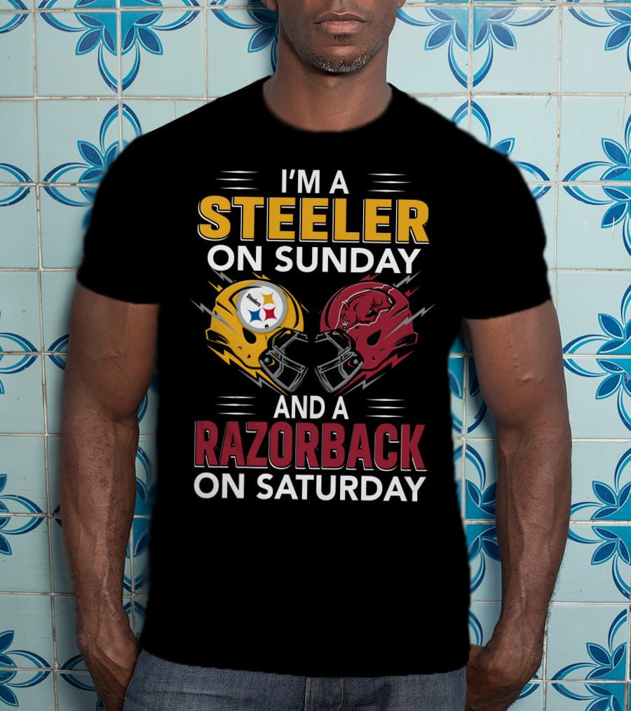 I'm A Steeler On Sunday And A Razorback On Saturday T-Shirt
