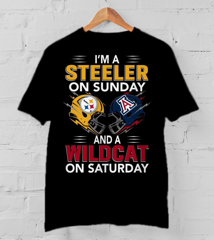 I'm A Steeler On Sunday And A Wildcat On Saturday Helmet Clash T-Shirt