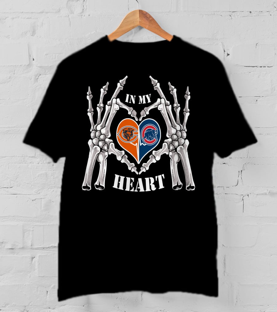 In My Heart Bears Cubs Skeleton Hands T-Shirt